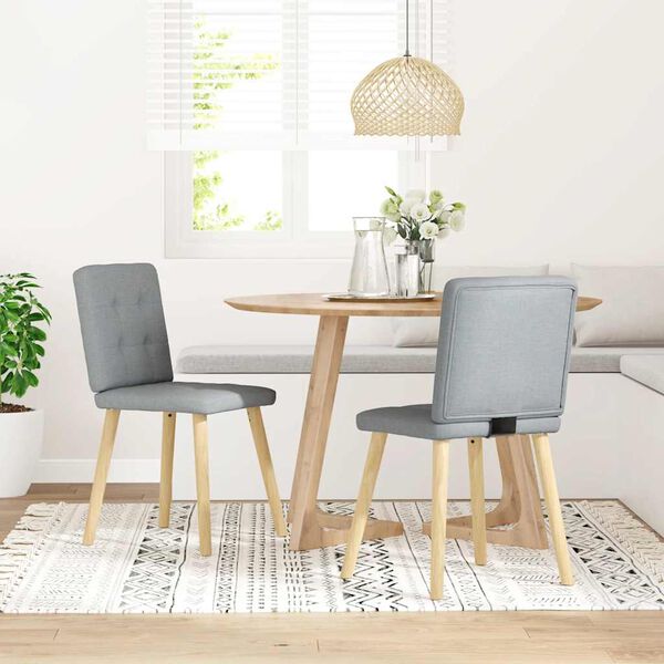 vidaXL Jídelní židle 2 ks světle šedé textil