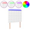 vidaXL Čelo postele s LED b&iacute;l&eacute; 90x5x118/128 cm uměl&aacute; kůže