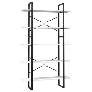 vidaXL Knihovna s 5 policemi b&iacute;l&aacute; 100 x 30 x 175 cm borov&eacute; dřevo