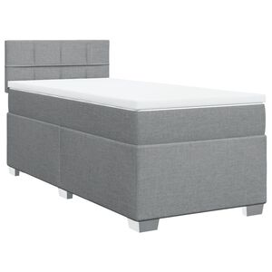vidaXL Box spring postel s matrac&iacute; světle &scaron;ed&aacute; 80 x 200 cm textil