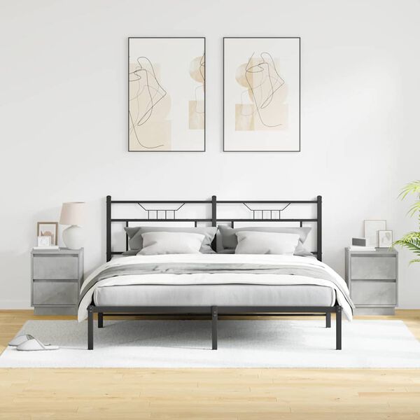 vidaXL Noční skříňka se zásuvkou 2 pcs Betonově šedá 39 x 34,5 x 50 cm