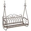 vidaXL Houpac&iacute; lavička Ocel 112 x 60 x 126,5 cm Antick&aacute; hněd&aacute;