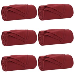 vidaXL Dekoračn&iacute; deky 6 ks Bordeaux červen&aacute; 240 x 220 cm 4.28 kg
