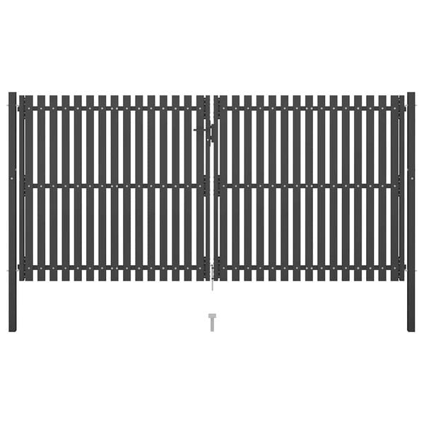 vidaXL Zahradn&iacute; plotov&aacute; branka ocelov&aacute; 400 x 175 cm antracitov&aacute;