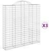 vidaXL Klenut&eacute; gabionov&eacute; ko&scaron;e 3 ks 200x30x200/220cm pozinkovan&eacute; železo