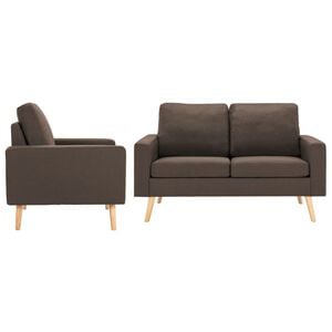 vidaXL 2d&iacute;ln&aacute; sedac&iacute; souprava textil hněd&aacute;