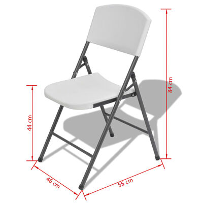 vidaXL Skládací zahradní židle 4 ks ocel a HDPE bílé