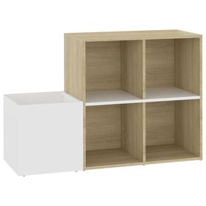 vidaXL Botn&iacute;k do předs&iacute;ně b&iacute;l&yacute; a dub sonoma 105x35,5x70 cm kompozit