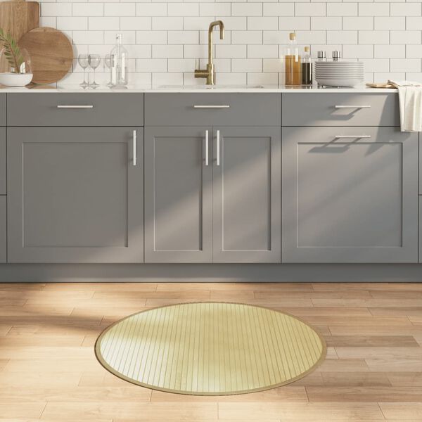 vidaXL Koberec kulat&yacute; světle př&iacute;rodn&iacute; 80 cm bambus