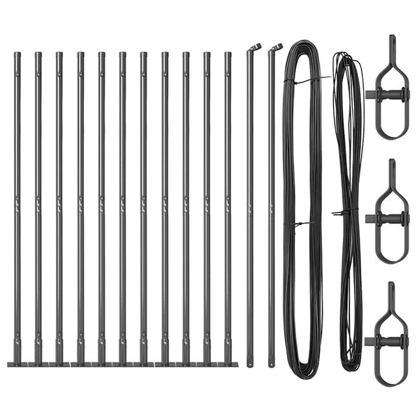 vidaXL Plotový sloupek. 13 pcs Šedá Ocel