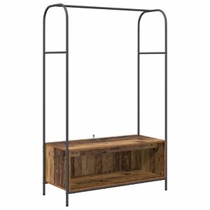 vidaXL Kovov&yacute; stojan na oblečen&iacute; Hněd&yacute; dub 100 x 44 x 160 cm