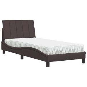 vidaXL Postel s matrac&iacute; Hanko tmavě hněd&aacute; 80 x 200 cm textil