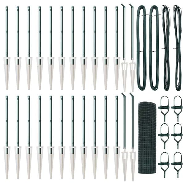 vidaXL Plotov&yacute; sloupek. Zelen&aacute; 50 x 0,4 m (16 x 16 mm pletivo)