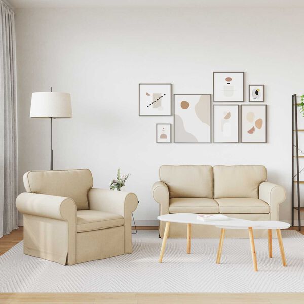 vidaXL Pohovka 2 pcs Kr&eacute;mov&aacute; 155 x 82 x 80 cm textil