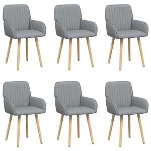 vidaXL J&iacute;deln&iacute; židle 6 ks Textil Světle &scaron;ed&aacute; 56,5 x 50 x 87,5 cm