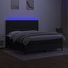 vidaXL Box spring postel s matrac&iacute; a LED čern&aacute; 180x200 cm textil
