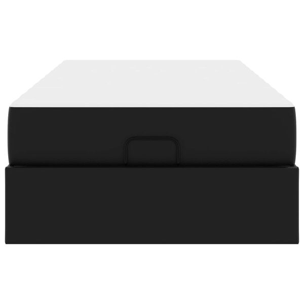 vidaXL R&aacute;m postele s matrac&iacute; s matrac&iacute; 2 pcs Čern&aacute; PVC