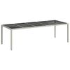 vidaXL Zahradn&iacute; stůl b&iacute;l&yacute; 250 x 100 x 75 cm polyratan a tvrzen&eacute; sklo