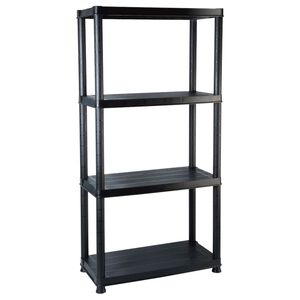 vidaXL &Uacute;ložn&yacute; reg&aacute;l 4patrov&yacute; čern&yacute; 61 x 30,5 x 130 cm plast