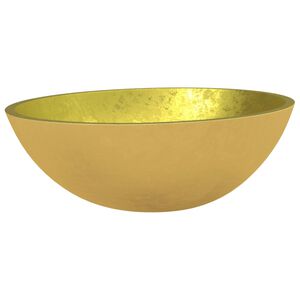 vidaXL Umyvadlo sklo 50 x 37 x 14 cm zlat&eacute;