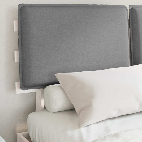 vidaXL R&aacute;m postele s čalouněn&yacute;m čelem s čelo Světle &scaron;ed&aacute; 135 x 190 cm