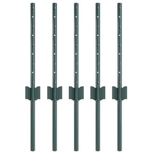 vidaXL Plotov&yacute; sloupek. 5 pcs Zelen&aacute; 80 cm Ocel