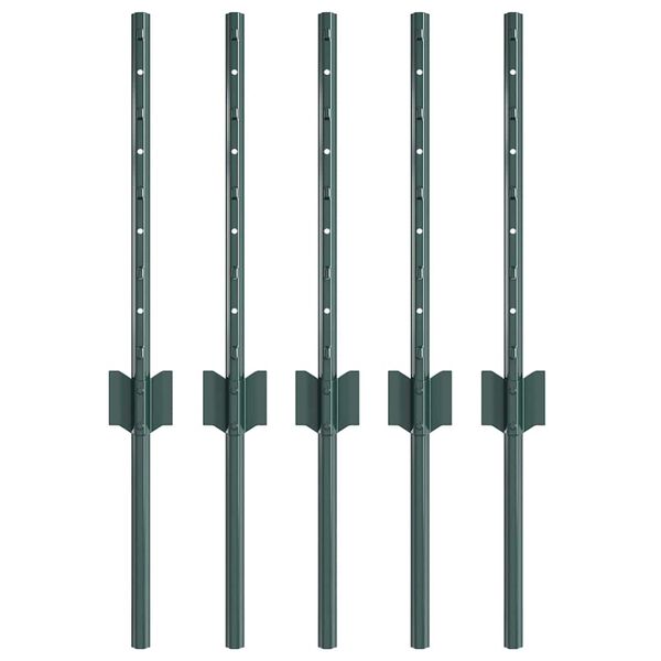 vidaXL Plotov&yacute; sloupek. 5 pcs Zelen&aacute; 80 cm Ocel