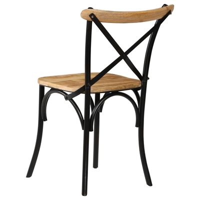 vidaXL Židle s křížem 4 ks černé masivní mangovníkové dřevo