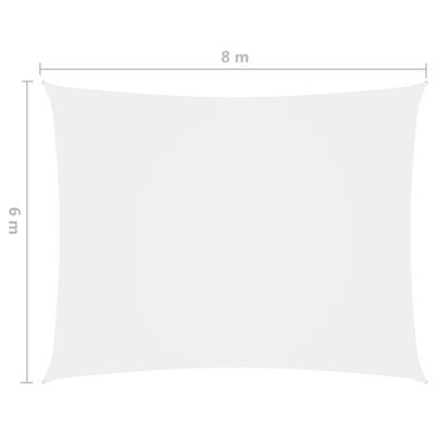 vidaXL Stínící plachta oxfordská látka obdélníková 6 x 8 m bílá