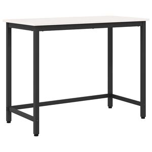 vidaXL stůl B&iacute;l&aacute; 100 x 50 x 77 cm Inžen&yacute;rsk&eacute; dřevo a ocel