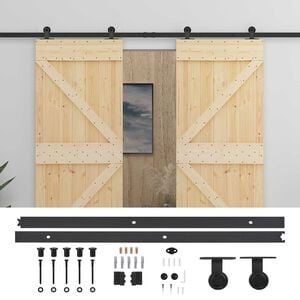 vidaXL Posuvn&eacute; dveře 2 ks 80 x 210 cm Masivn&iacute; borovicov&eacute; dřevo