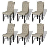 vidaXL Jídelní židle 6 ks velbloudí textil