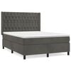 vidaXL Box spring postel s matrac&iacute; tmavě &scaron;ed&yacute; 140 x 190 cm samet
