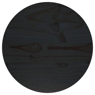 vidaXL Stolní deska černá Ø 30 x 2,5 cm masivní borové dřevo
