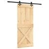 vidaXL Posuvn&eacute; dveře 85 x 210 cm Masivn&iacute; borov&eacute; dřevo (neupraven&eacute;)