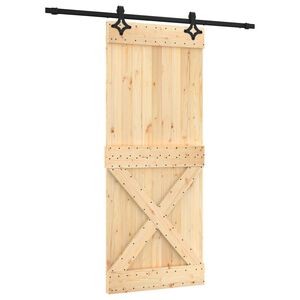 vidaXL Posuvn&eacute; dveře 85 x 210 cm Masivn&iacute; borov&eacute; dřevo (neupraven&eacute;)