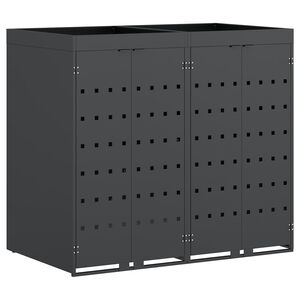 vidaXL &Uacute;ložn&yacute; box na 2 popelnice Antracit 136 x 77,5 x 121,5 cm