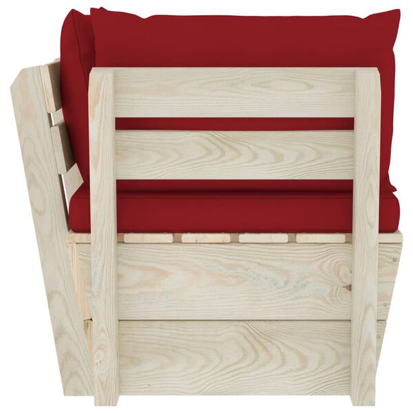 vidaXL Zahradní rohová pohovka z palet s poduškami impregnovaný smrk