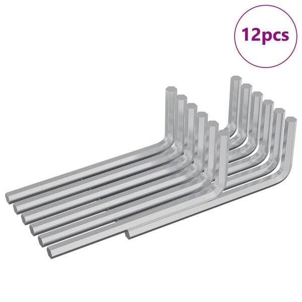 vidaXL &Scaron;estihrann&yacute; kl&iacute;č 12 pcs Stř&iacute;brn&aacute; 32 x 86 mm Ocel