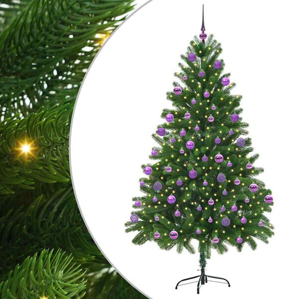 vidaXL V&aacute;nočn&iacute; stromeček s 300 LED diodami s stojanem Zelen&aacute; 210 cm PE