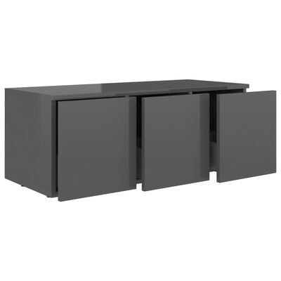 vidaXL TV stolek šedý s vysokým leskem 80 x 34 x 30 cm dřevotříska