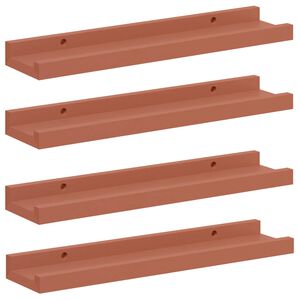 vidaXL N&aacute;stěnn&aacute; polička 4 ks Červen&aacute; 40 x 9 x 3 cm Kompozitn&iacute; dřevo