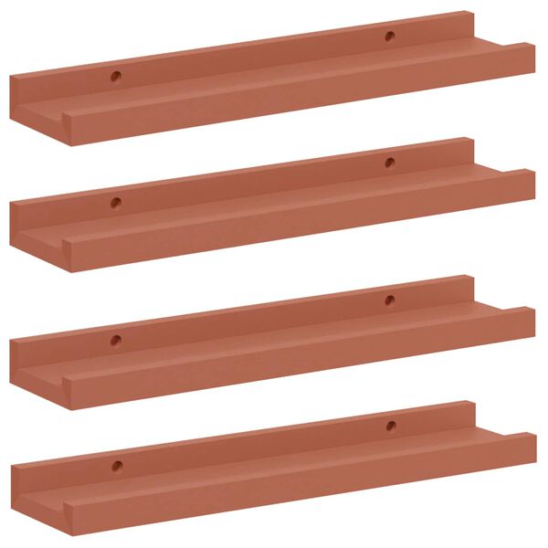 vidaXL N&aacute;stěnn&aacute; polička 4 pcs Červen&aacute; 40 x 9 x 3 cm kompozitn&iacute; dřevo