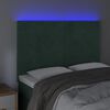 vidaXL Čelo postele s LED tmavě zelen&aacute; 144x5x118/128 cm samet