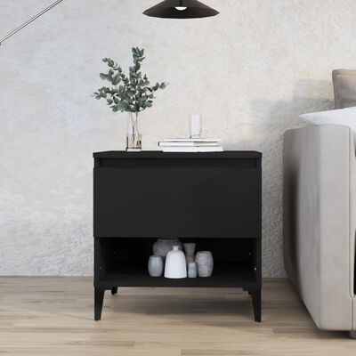 vidaXL Odkládací stolek černý 50 x 46 x 50 cm kompozitní dřevo
