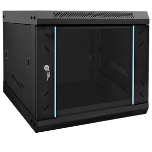 vidaXL S&iacute;ťov&yacute; kabinet s &uacute;loži&scaron;těm Čern&aacute; 53 x 60 x 45 cm Ocel