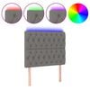 vidaXL Čelo postele s LED tmavě &scaron;ed&eacute; 100x7x118/128 cm textil