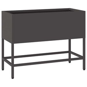 vidaXL Vyv&yacute;&scaron;en&yacute; zahradn&iacute; květin&aacute;č Čern&aacute; 60 x 26 x 45 cm Ocel