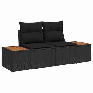 vidaXL Zahradn&iacute; sofa Čern&aacute; 184 x 62 x 85cm polyratan