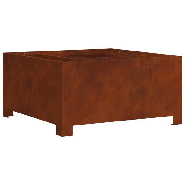 vidaXL Ohni&scaron;tě Hněd&aacute; 80 x 80 x 40 cm Povětrnostně odoln&aacute; ocel